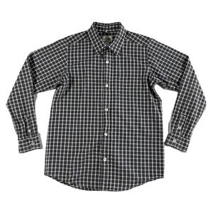 PLACE‎ Size 10 12 Boys DRESS SHIRT Children's Place Plaid Button Up Black White